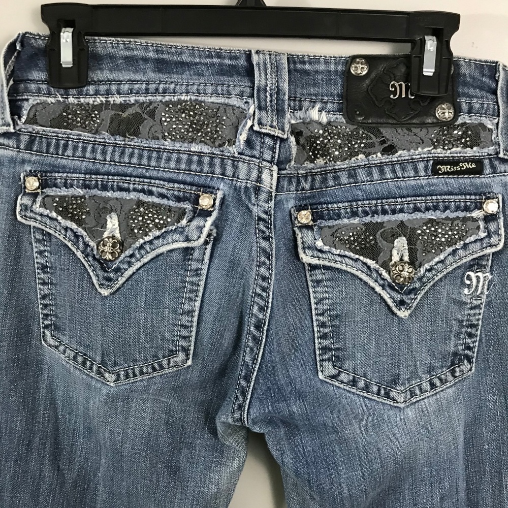 MISS ME Embellished Flap Lace Bootcut Jeans 29